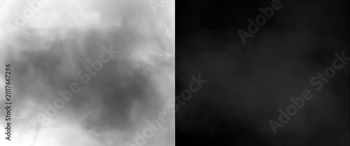 Canvastavla Atmospheric smoke texture on black background, ethereal white fog and mist overl