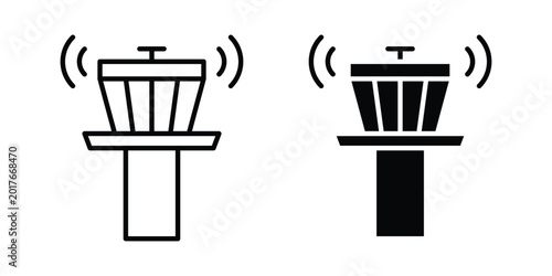 Cuadro en lienzo Control Tower icon. Glyph solid icons collection. Line symbols