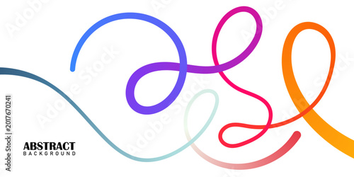 Colorful abstract swirls and curves on white background vector illustration with abstract, creative