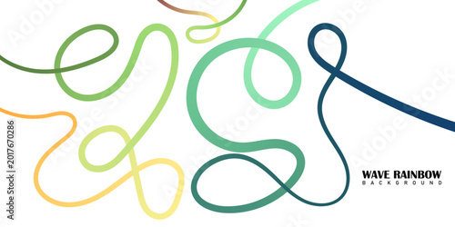Wave rainbow abstract colorful swirls and lines on white background with abstract, background