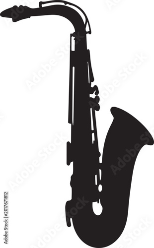 Black silhouette of a saxophone musical instrument