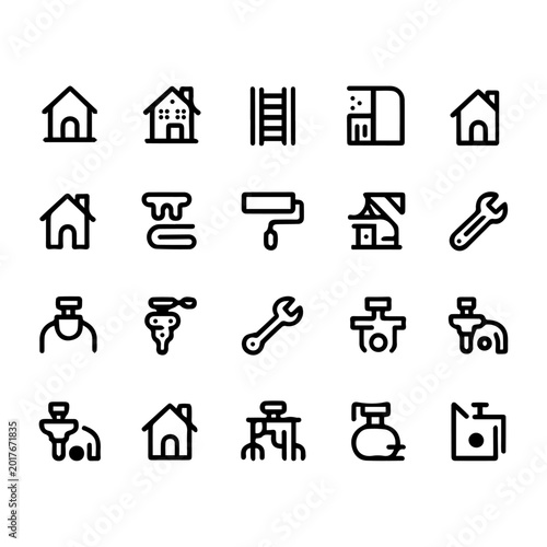 Home renovation and repair icon set, vector illustration