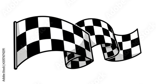 Schilderij op canvas Waving checkered flag symbol for racing and victory.
