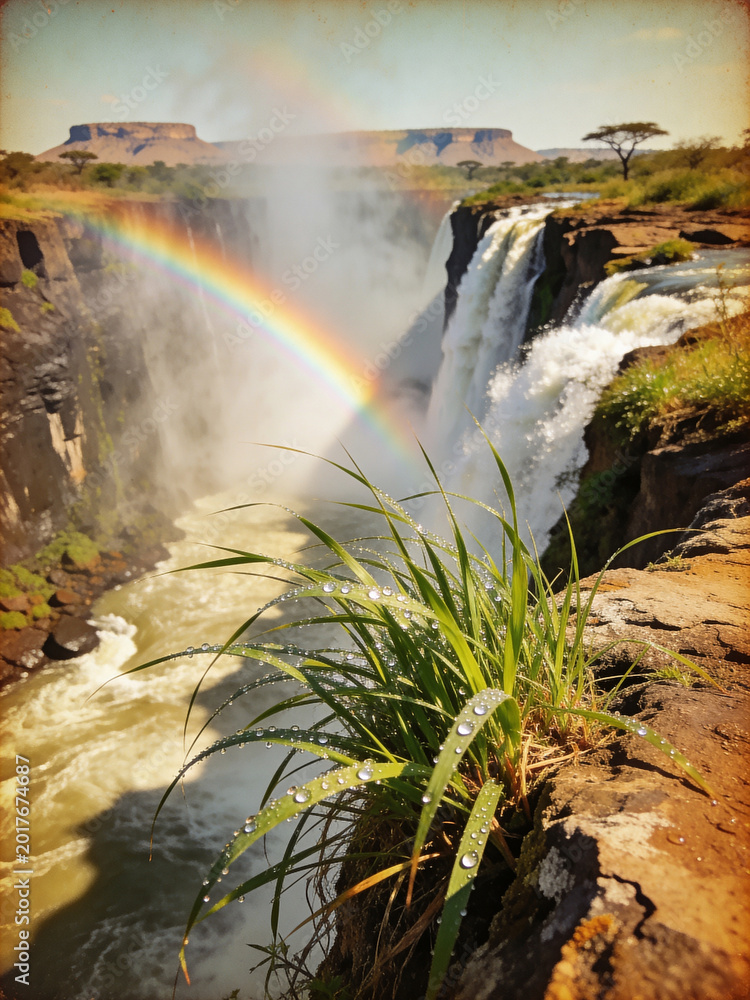 Fototapeta premium Pristine Wilderness and Plunging Waters of Victoria Falls