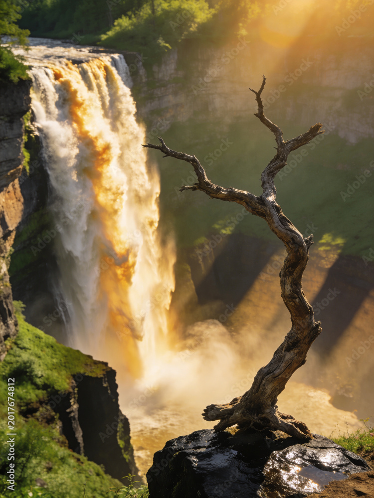 Fototapeta premium Pristine Wilderness and Plunging Waters of Victoria Falls
