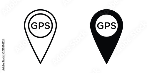 Bild auf Leinwand Gps icon. Glyph solid icons collection. Line symbols