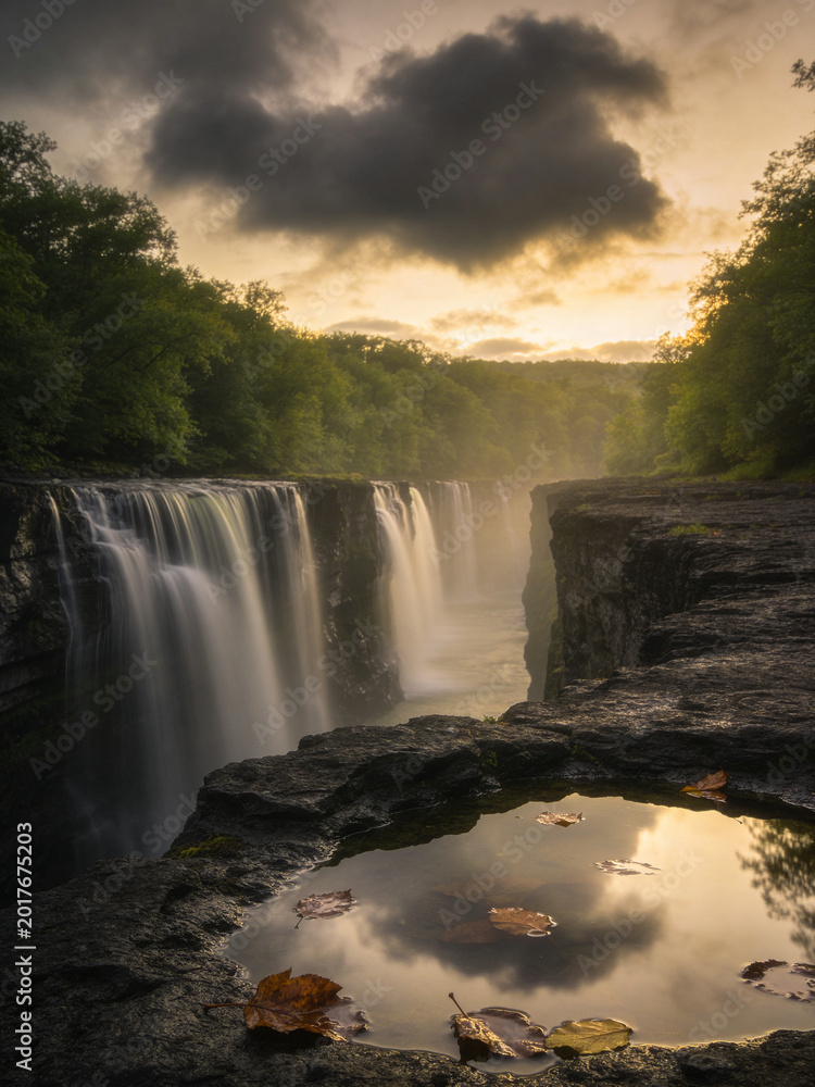 Fototapeta premium Pristine Wilderness and Plunging Waters of Victoria Falls