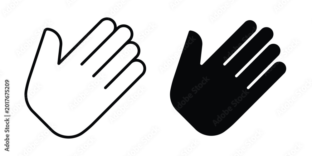 Fototapeta premium Hand icon. Glyph solid icons collection. Line symbols