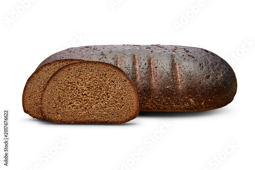 Bild auf Leinwand Dark rye bread loaves with sliced pumpernickel bread
