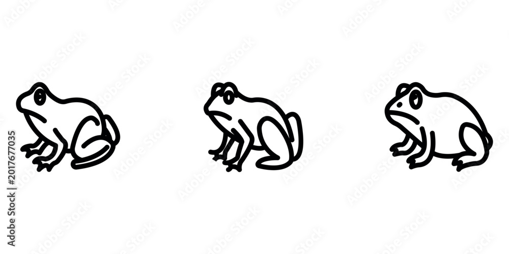 Naklejka premium frog outline or line icon design bundle.