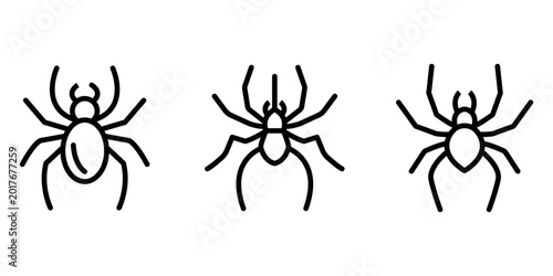 Obraz na płótnie spider outline or line icon design bundle.
