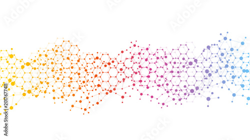 Bild auf Leinwand Health care abstract background with hexagons, lines and dots