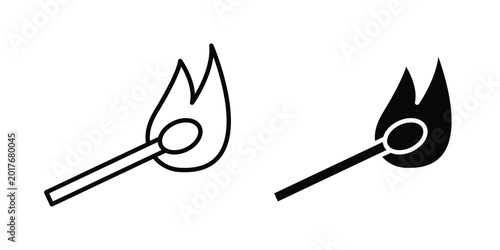 Tableau sur toile Matches icon. Glyph solid icons collection. Line symbols