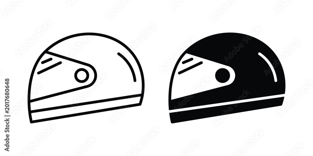 Fototapeta premium Motorbike helmet icon. Glyph solid icons collection. Line symbols