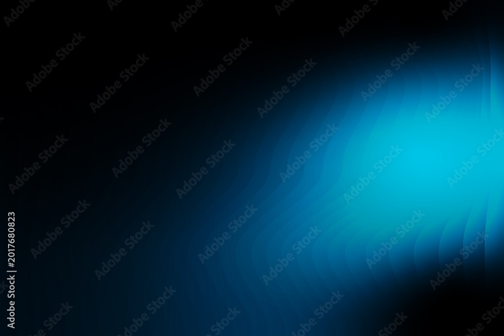 Fototapeta premium Abstract blue gradient background with radial lines and dark shadow