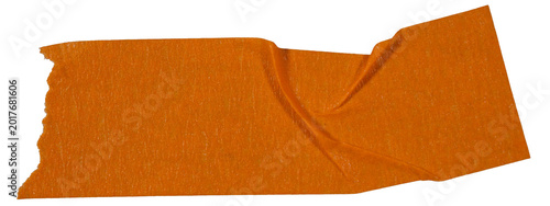orange wrinkled torn washi tape and adhesive masking strips, paper tapes for scrapbooking, decorative creative framing, isolated on transparent or white background png