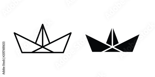Photos Paper boat icon. Glyph solid icons collection. Line symbols