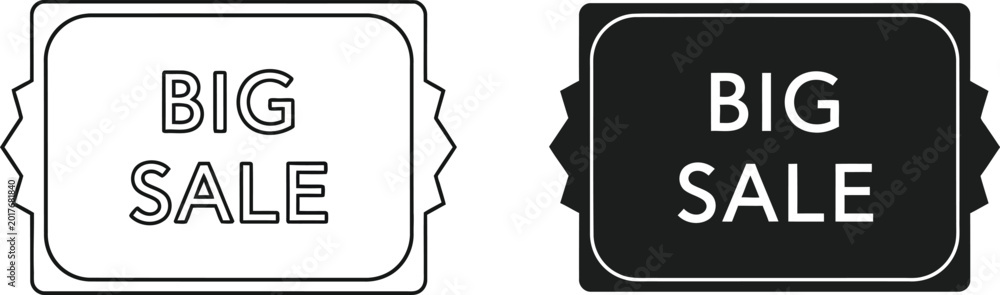 Fototapeta premium Big Sale Promotion Label Badge Icon Vector Illustration