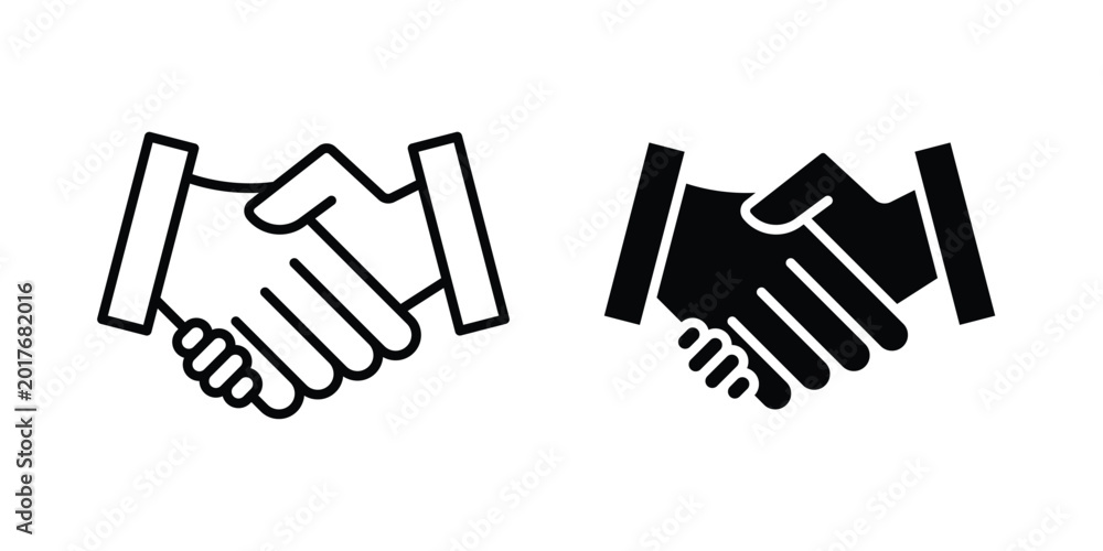 Fototapeta premium Partnership handshake icon. Glyph solid icons collection. Line symbols
