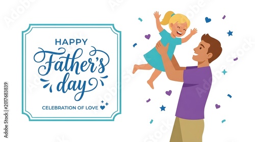 Happy fathers day celebration father and child fun