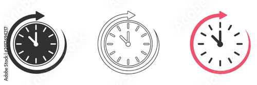 Φωτογραφία Time forward icons pack for website designs, forward motion and time progression