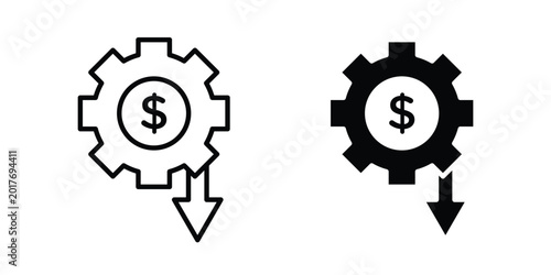 Tableau sur toile Cost optimization icon and symbol series vector illustration