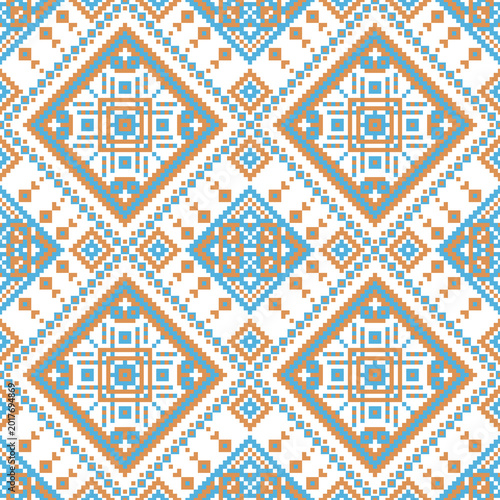 Electric Loom Pixel art seamless geometric pattern 