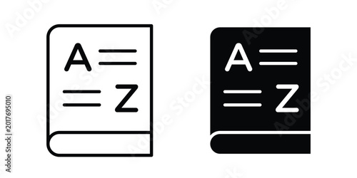 Quadro su tela Dictionaries icon and symbol series vector illustration