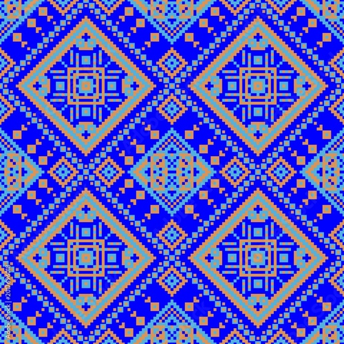 Electric Loom Pixel art seamless geometric pattern 