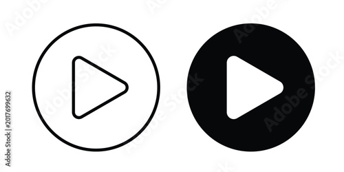 Fotografi Media play button icon and symbol series vector illustration