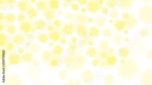 Abstract yellow blurry floral pattern on white background