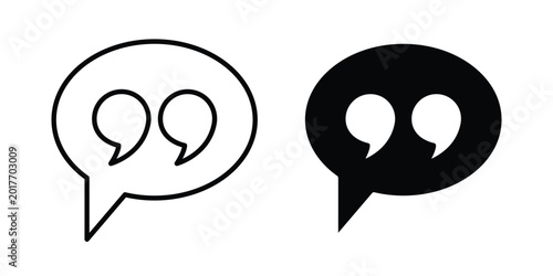 Quote Mark icon and symbol series vector illustration