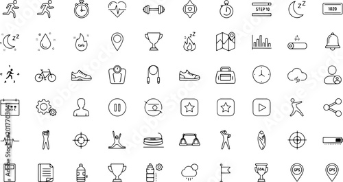 Tableau sur toile Collection of various line icons.