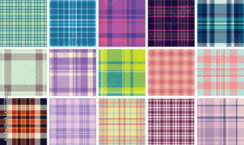 Photos Plaid pattern set for print shops and textile studios