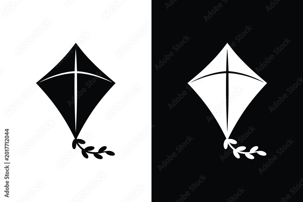 Φωτογραφία Monochrome kite symbols with modern split background design