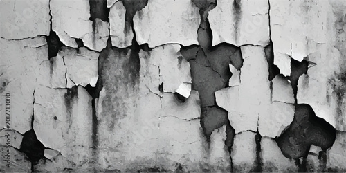 Tableau sur toile Peeling paint texture on a weathered concrete wall with grunge texture cracked p
