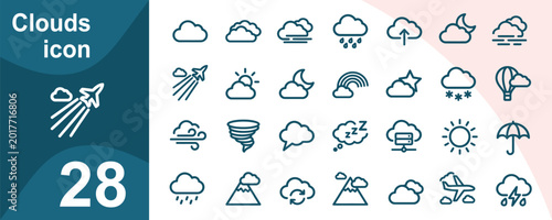Photos Cloud weather icon set with 28 elements