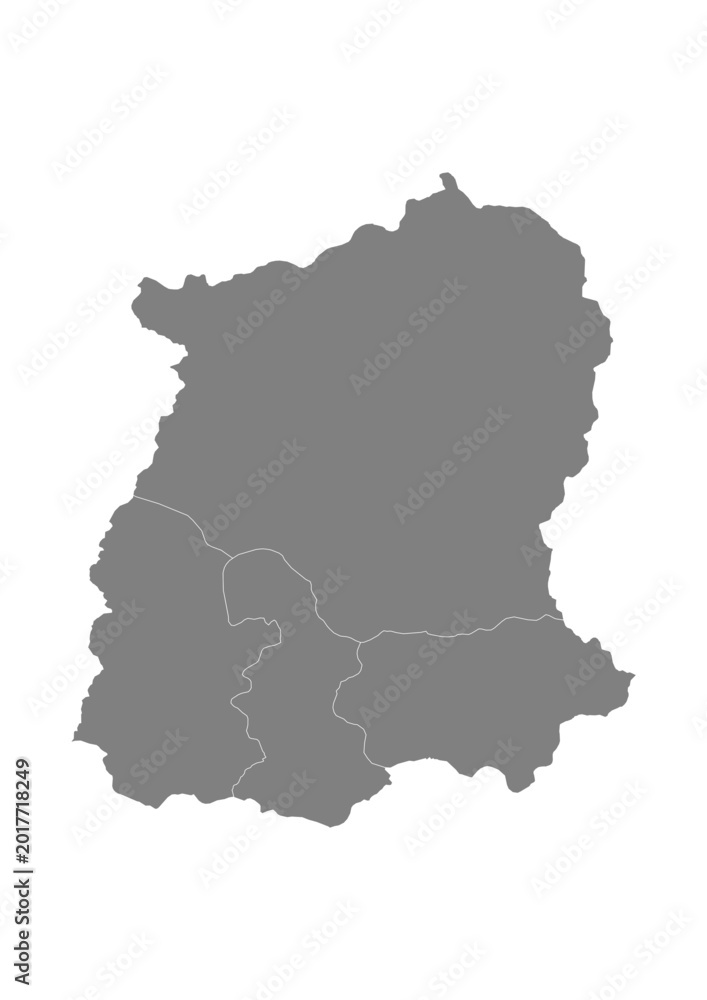 Obraz premium Sikkim State Map With District Boundaries Grey Vector Illustration Detailed Political Administrative Outline Cartography Graphic Design India Geography Territory Location Shape Isolated Background