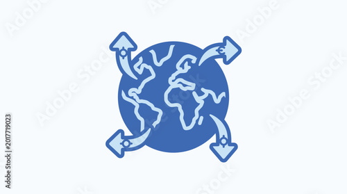 Global financial exchange icon representing international money transfer and worldwide currency transactions