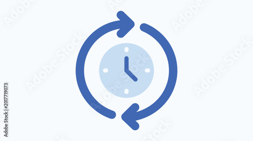 Clock icon with circular arrows representing time management, recurring events, or history