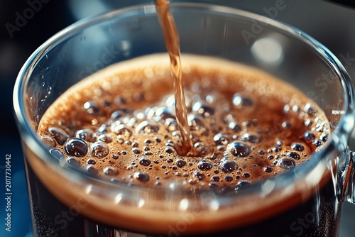 Manual pour-over coffee brewing with hot water and fresh grounds