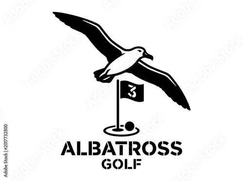 Bild auf Leinwand Albatross golf bird flag emblem design