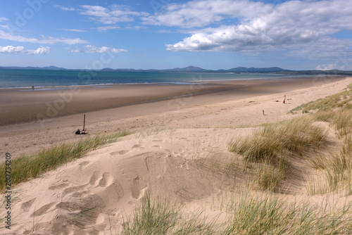 Cuadro en lienzo Sand dunes at Harlech beach, Morfa Harlech National Nature Reserve, Eryri National Park, Gwynedd, North Wales, UK