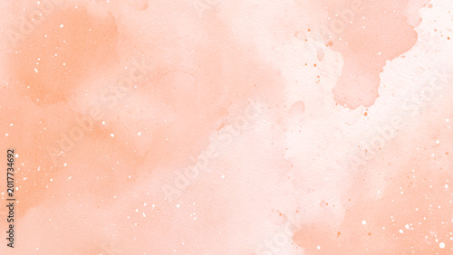 Schilderij op canvas Soft peach watercolor background with white specks and subtle texture for design