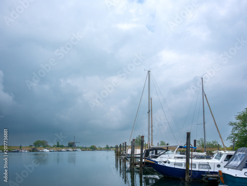 Port of Nederhemert on the Afgedamde Maas in Gelderland province, The Netherlands