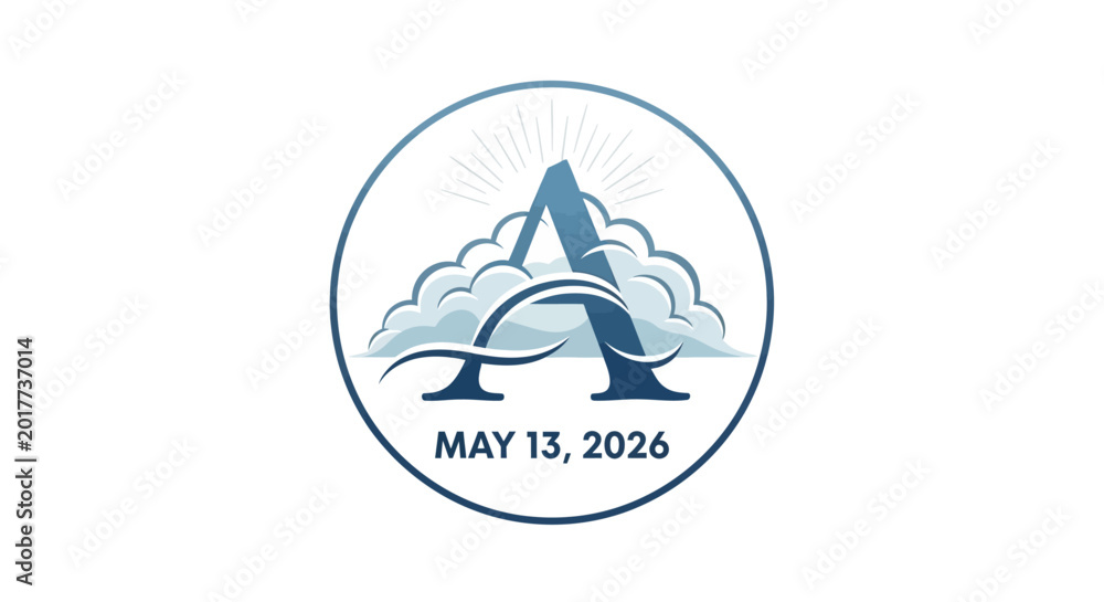Fototapeta premium space shuttle launch countdown may 13 2026 futuristic badge vector illustration