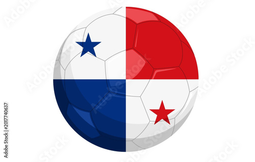 Free Download Panama flag soccer ball design with stars on white background - GFXLoad