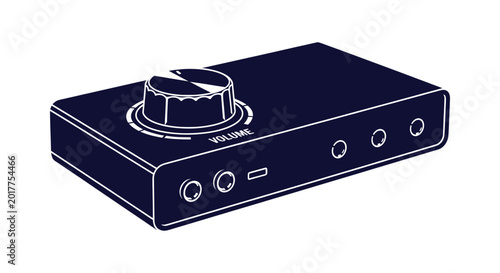Cuadro en lienzo Vector Illustration of a Professional Audio Interface Device with Volume Control