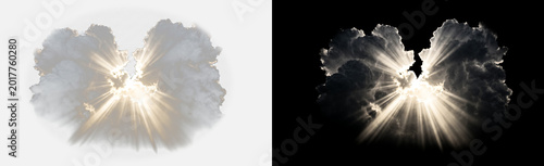 Photos Smoke cloud explosion with glowing light burst isolated on transparent backgroun