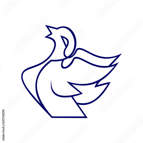 Swan icon. Graceful and abstract. On white background.
